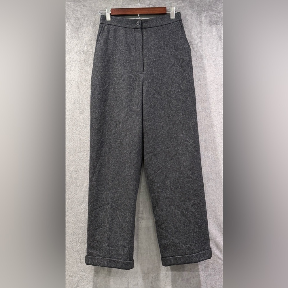 Lauren Ralph Lauren Vintage Herringbone 100% Wool Trousers Size 6 Petite USA